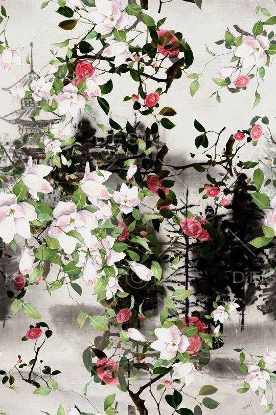 水墨中国印花华亿平台图片