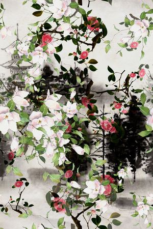 水墨中国印花华亿平台图片