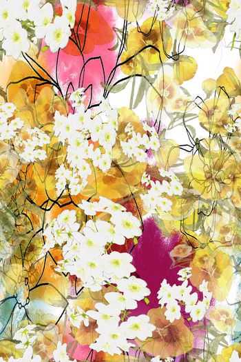 叠加花卉印花华亿平台图片