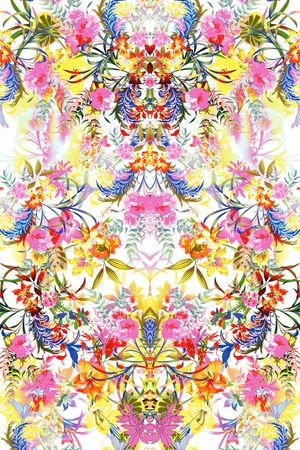 白底小叶花印花华亿平台图片