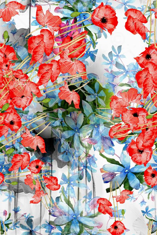 花卉印花华亿平台图片