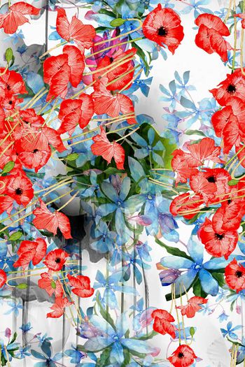 花卉印花华亿平台图片