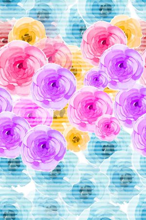 手绘花朵印花华亿平台图片