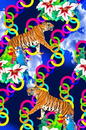 抽象印花华亿平台图片