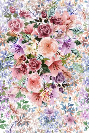 浪漫玫瑰印花华亿平台图片