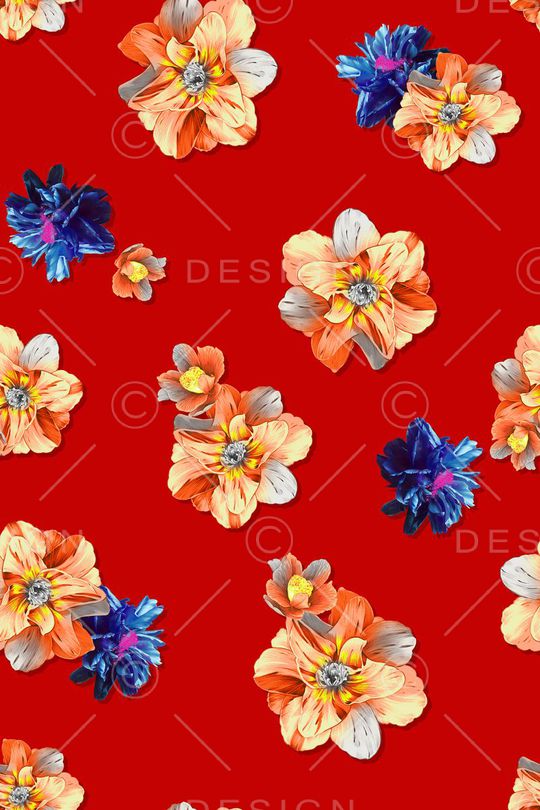 花卉印花华亿平台图片