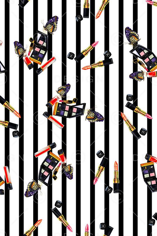 黑白线条印花华亿平台图片