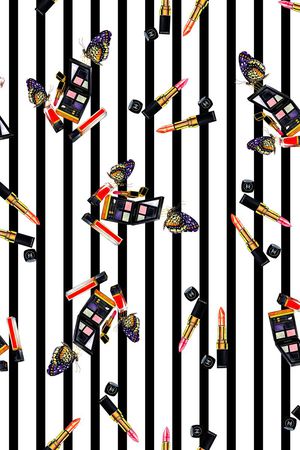 黑白线条印花华亿平台图片