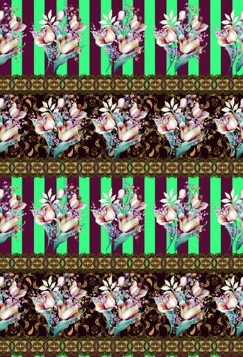 535990-	条子手绘彩墨花