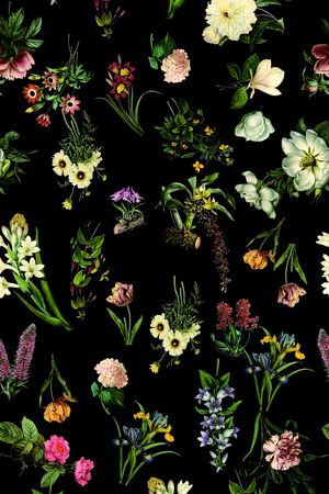 手绘花卉印花华亿平台图片