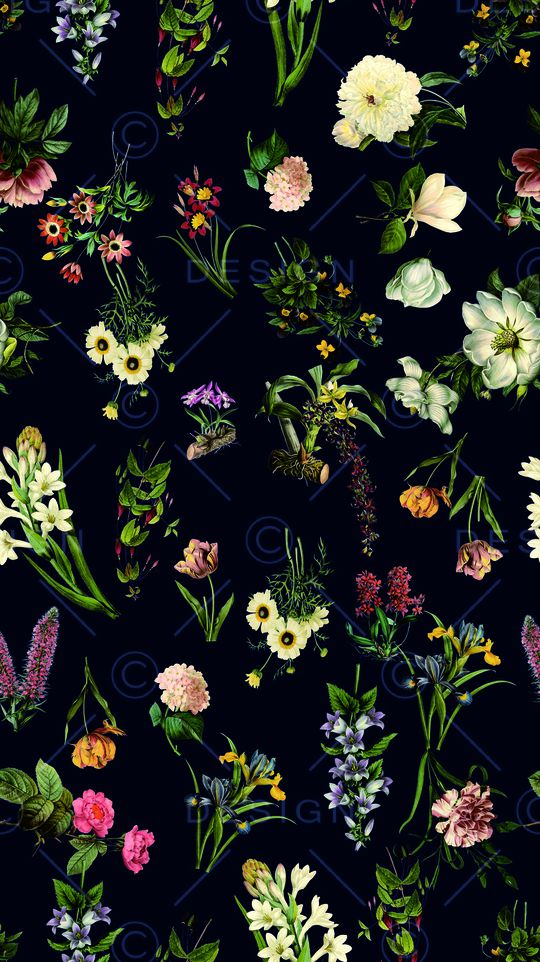 手绘花卉印花华亿平台图片