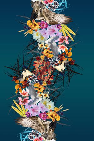 花卉叶子印花华亿平台图片