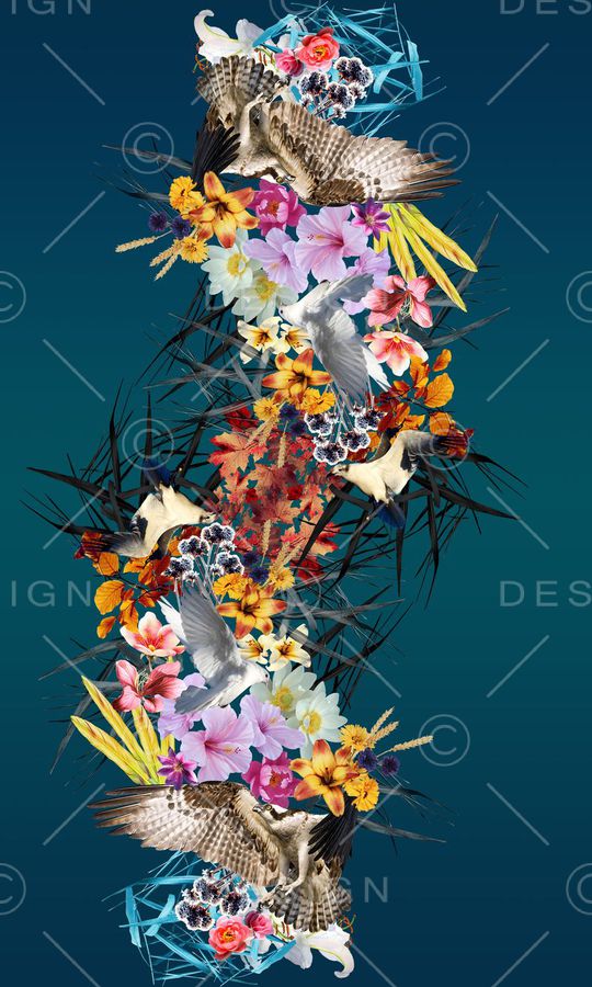 花卉叶子印花华亿平台图片