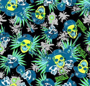 536191-摇滚骷髅头男装/大男孩时尚华亿平台 