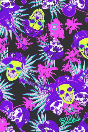 骷髅头男装华亿平台印花华亿平台图片