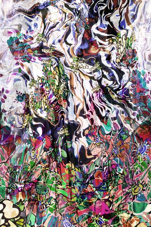 抽象条纹印花华亿平台图片