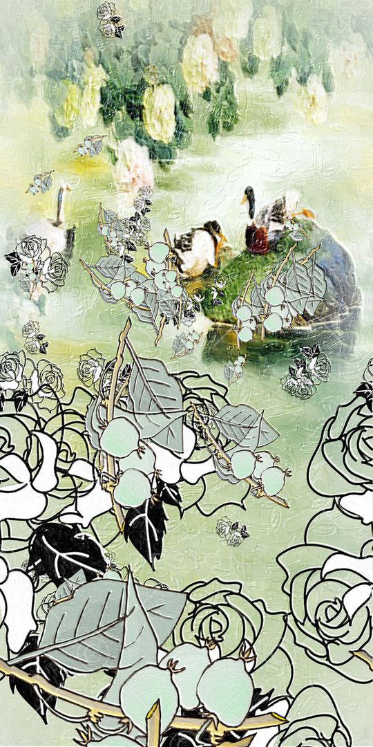 靛青色印花华亿平台图片