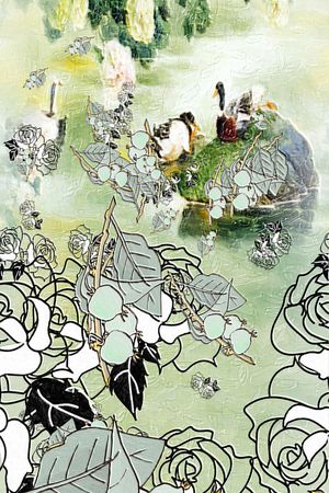 靛青色印花华亿平台图片