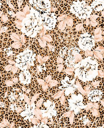 豹纹组合印花华亿平台图片