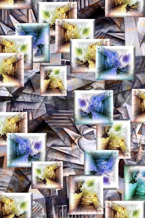 复古欧式油画建筑印花华亿平台图片