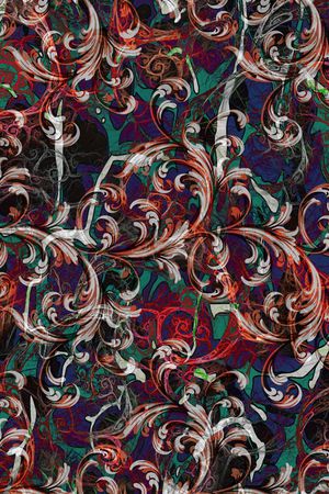 抽象卷草印花华亿平台图片