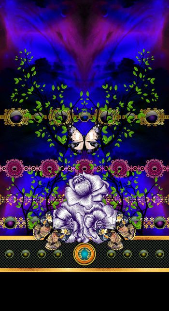 536462-抽象星云珠宝宝石花卉蝴蝶树枝定位女