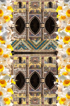 欧式复古建筑印花华亿平台图片