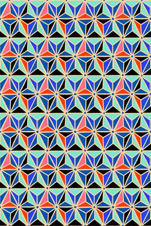 时尚几何花印花华亿平台图片