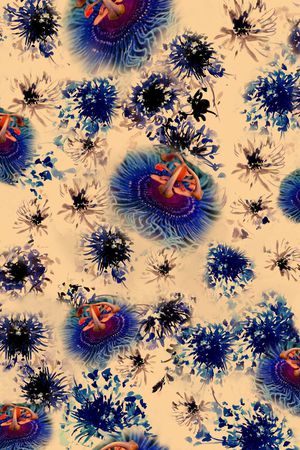 手绘花卉印花华亿平台图片