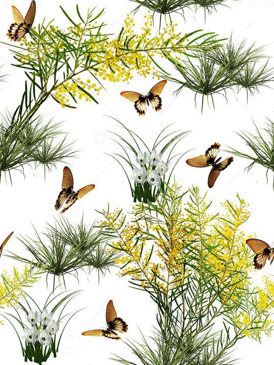 蝴蝶印花华亿平台图片