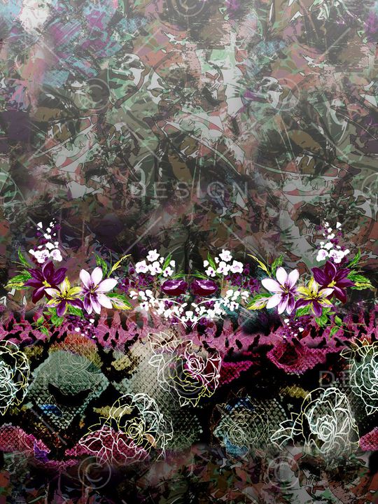 抽象花纹印花华亿平台图片