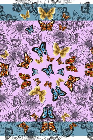 线描花卉印花华亿平台图片