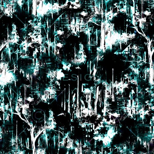 抽象水墨风景印花华亿平台图片