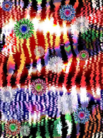 537066-斑马纹彩色琉璃纹理艺术菊花太阳花雏