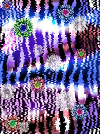 537067-斑马纹彩色琉璃纹理艺术菊花太阳花雏