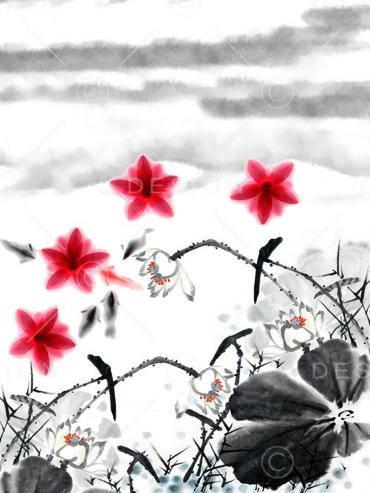 中国风印花华亿平台图片