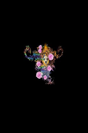 狗 火焰 蝎子 花卉印花华亿平台图片