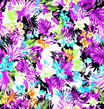 537220-传统抽象花卉 蕨类植物树叶