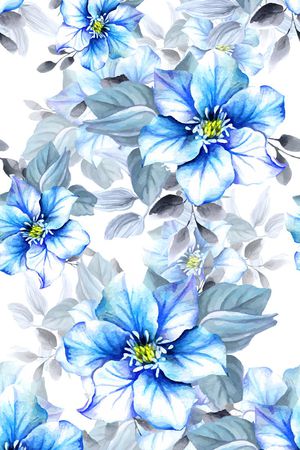 水彩画印花华亿平台图片