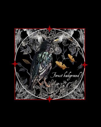 537447-抽象中国风花草鸟男装图案