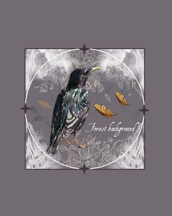 537448-抽象中国风花草鸟男装图案