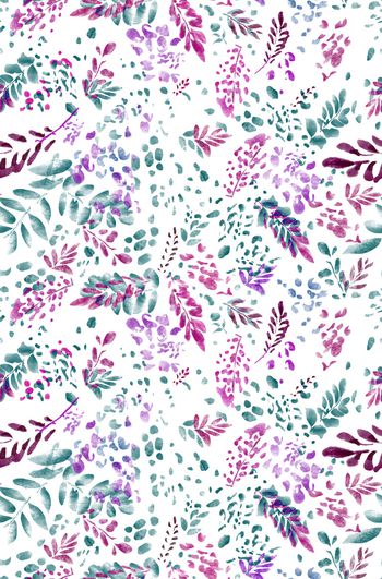 537584-手绘叶子女装匹布