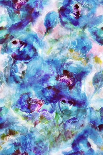 537669-欧美流行时尚蓝色梦幻大花