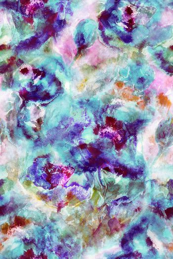 537670-欧美流行时尚蓝色梦幻大花