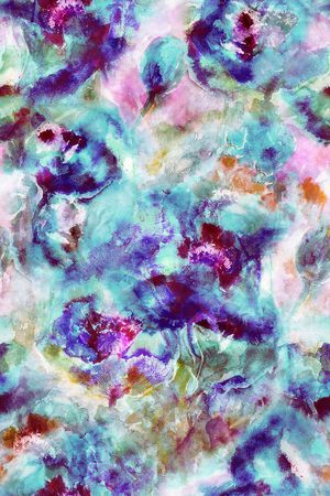 蓝色大花印花华亿平台图片