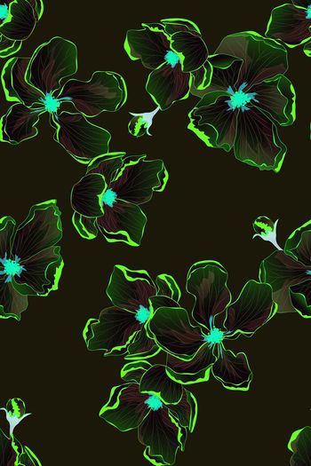 537679-2017趋势大牌风格线条超大花卉女