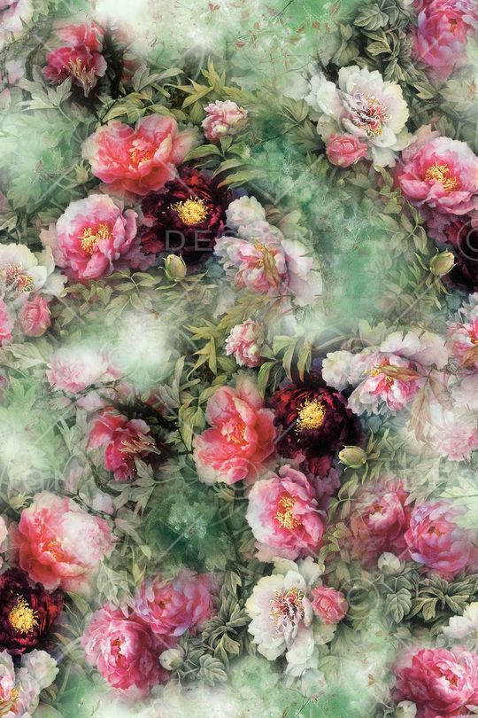 国画富贵牡丹印花华亿平台图片