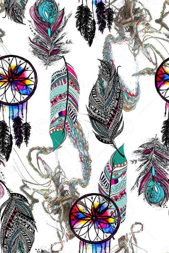 多样羽毛风铃印花华亿平台图片