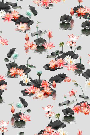 荷花印花华亿平台图片