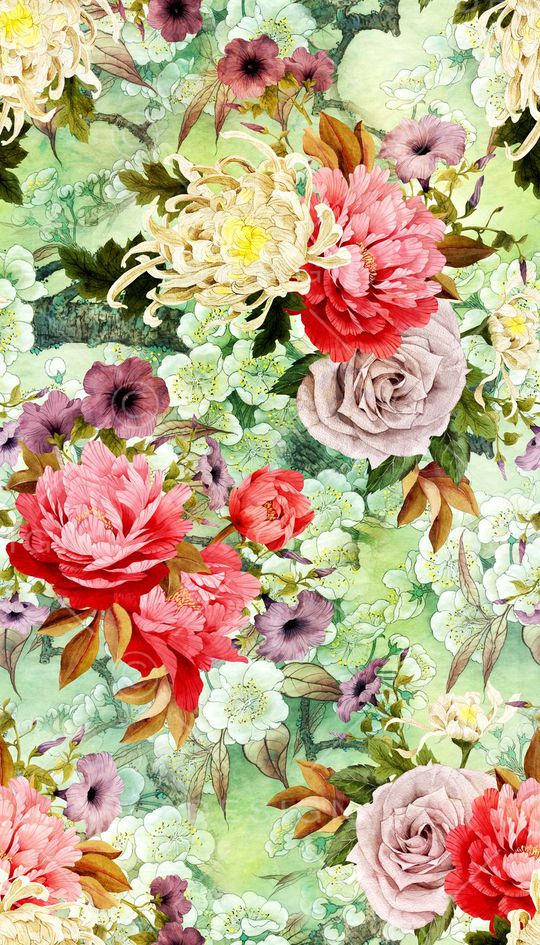 工笔画印花华亿平台图片